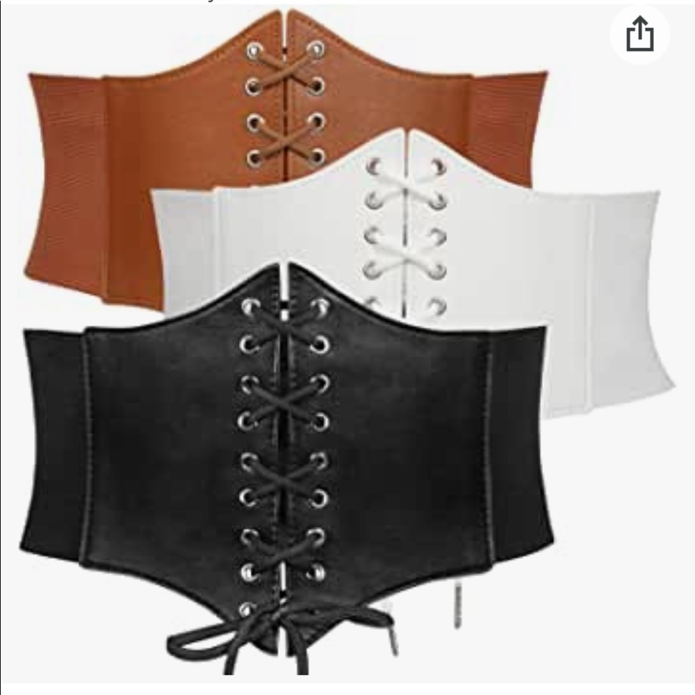 Women’s Elastic Costume Waist Belt Lace-up Tied Waspie Corset Belts for Women